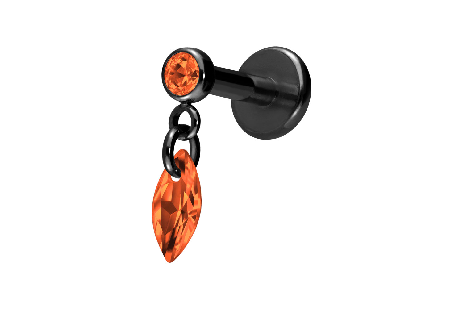 Titan Labret Piercing mit Innengewinde KRISTALLOVAL